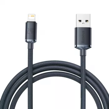Baseus Crystal Shine kaapeli USB-Lightning, 2,4A, 2m (musta)