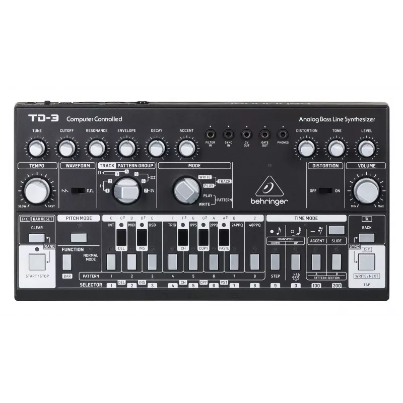 Behringer TD-3-BK analoginen bassolinjasyntetisaattori, musta