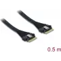 DELOCK PCIe 4.0 ohut SAS-kaapeli SFF-8654 8i (0,5 m) malli 82303