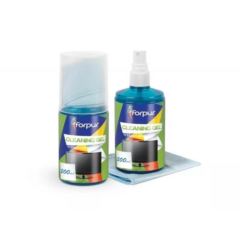 Näytönpuhdistussarja Forpus (neste 200 ml, liina)