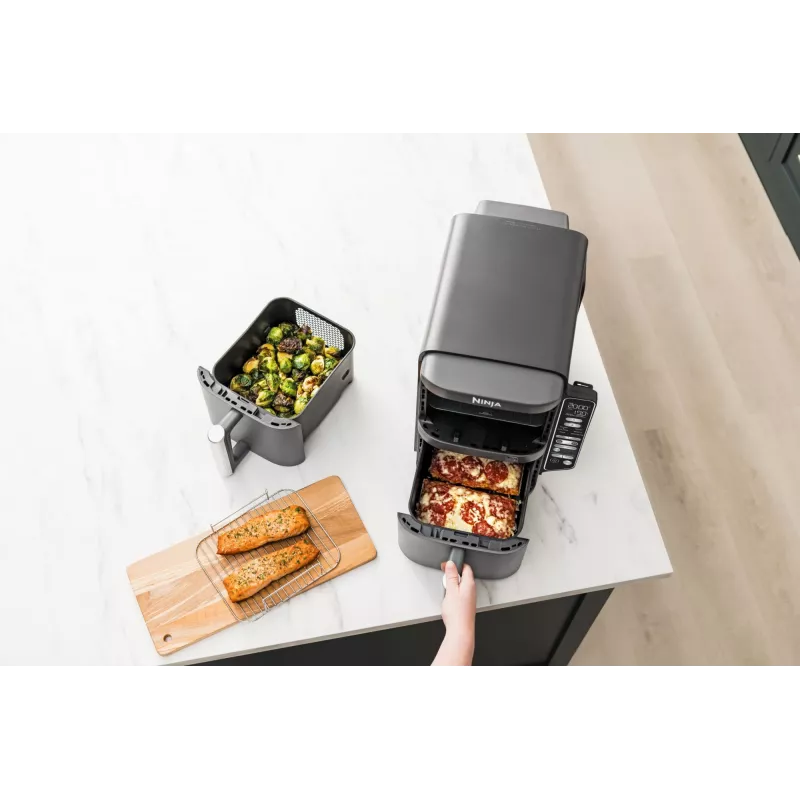 Ninja Double Stack XL kiertoilmakypsennin 2 lokeroa lämpötila-anturilla SmartCook 9,5 L SL451EU