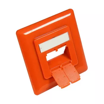 Keskiökappale 50x50 mm sis. peitekehyksen 80x80 mm verkkopistorasioille, reinorange RAL2004, Good Connections (GC-N0058)