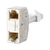 METZ CONNECT BTR Cable Sharing -sovitin pnp 3 - verkkohaaroitin - RJ-45 (W) - RJ-45 (M) - 8,9 cm - harmaa (2 kpl:n pakkaus) (130548-03-E)