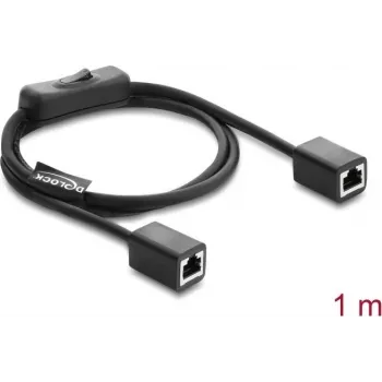 Verkko-patchkaapeli DELOCK RJ45 Cat.6 F/UTP 1 m integroidulla kytkimellä (BUBU)