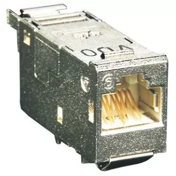 BTR E-DAT Cat.6A 8(8) RJ-45 liitäntämoduuli, hopea, 41,95×14,7×19,1 mm