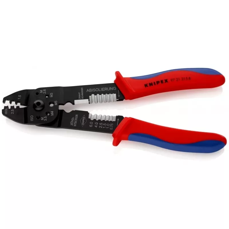 Knipex 97 21 215 B puristustyökalu musta, sininen, punainen