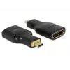 DeLOCK 65664 High Speed HDMI -sovitin Ethernetillä, HDMI Micro-D uros – HDMI-A naaras, 4K, musta