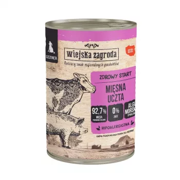 Märkäruoka koirille wiejskazagroda kalkkuna lampaan kanssa 800 g tölkki, 82,2 % kosteus, 8 % proteiini, 2,7 % rasva