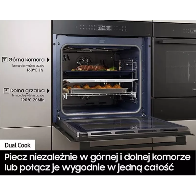 Kalusteisiin asennettava sähköuuni Samsung NV7B42251AK — energiatehokkuusluokka A+
