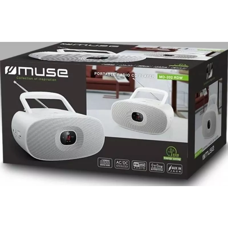 Kannettava CD-soitin Muse MD-202 valkoinen