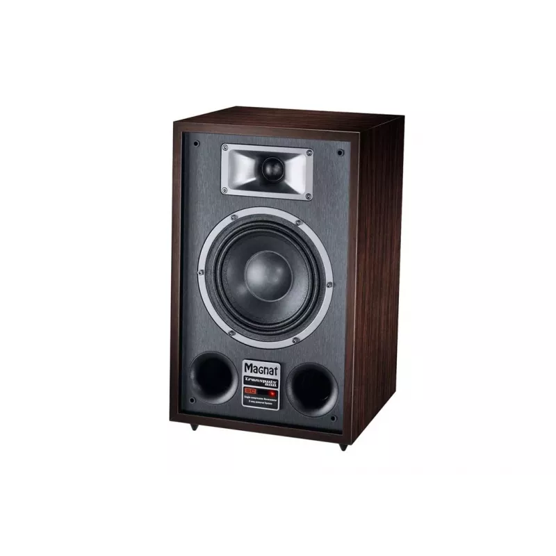 Magnat TRANSPULS 800A -kaiutinjalusta 2-tie langallinen & langaton 2×60 W, Bluetooth 5.0, HDMI, musta/ruskea