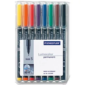Pysyvä merkkiaine Staedtler 313 WP8 musta sininen ruskea vihreä oranssi punainen violetti keltainen