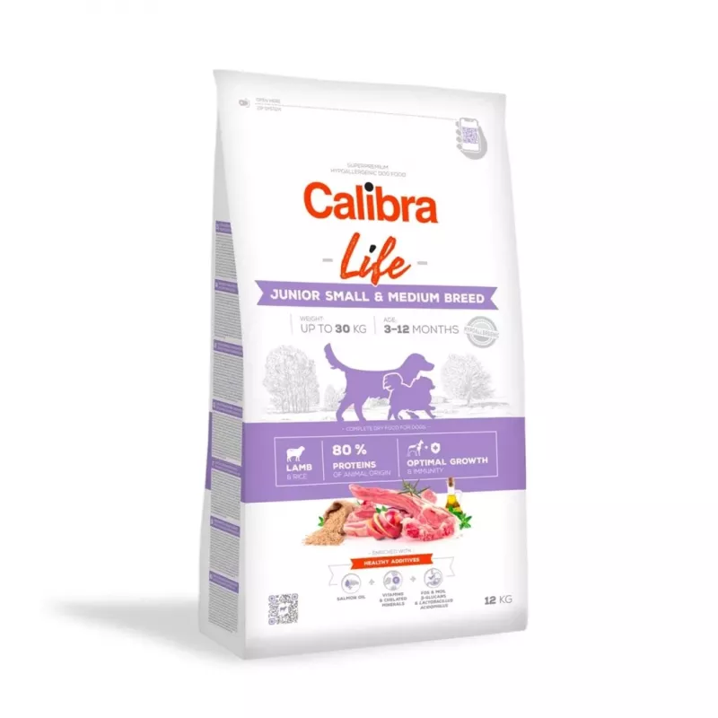 CALIBRA Dog Life Junior Small&Medium Breed Lammas - kuiva koiranruoka - 2,5 kg