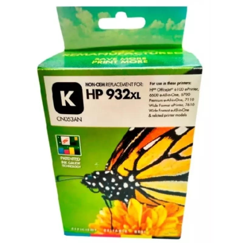 Yhteensopiva Static-Control HP 932XL CN053AE mustekasetti, musta