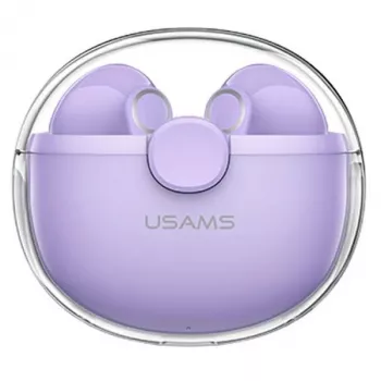(Violetti, Bluetooth Headphone 5.1) USAMS Bluetooth Headphone 5.1 Wireless TWS Earphone Touch Control Earbuds Waterproof Sport Headsets Noise Reduction