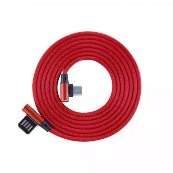 Sbox USB->Type-C 90 m/m 1,5m Type-C-90R mansikanpunainen