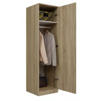 Vaattekaappi Topeshop SD-50 SON KPL 5 hyllyä 1 ovi tammi
