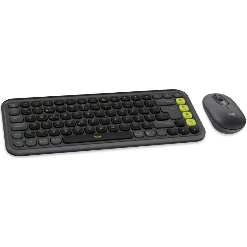 Logitech POP ICON COMBO Swiss, grafiitti/vihreä, Bluetooth, Swiss, 920-013275