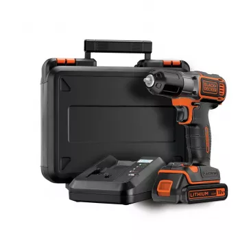 Porakone Black & Decker ASD18K-QW, avaimeton, 1,5 Ah, musta/oranssi