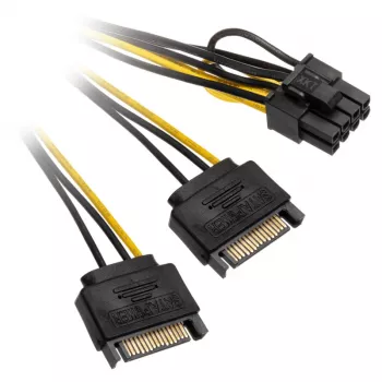 2× 15-pin SATA - 1× 6-pin PCIe -adapteri - adapteri - digitaalinen/data (AK-CBPW19-15)