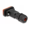 DeLOCK D-Sub 9-pin uros IP67 vedenpitävä liitin musta oranssi