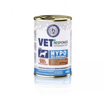 VET RESPONSE Hypoallergenic ankka - märkäruoka koirille - 400 g