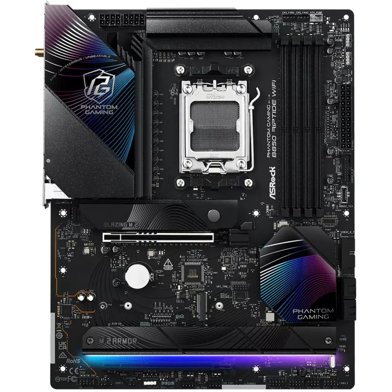 Emolevy ASRock Phantom Gaming B850 Riptide WiFi — AMD B850, kanta AM5, ATX, DDR5, 4x M.2, Wi-Fi 7, 2.5Gb LAN