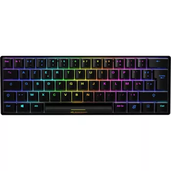 Sharkoon SGK50 S4 -näppäimistö pelikäyttöön USB AZERTY ranska musta 60% RGB LED