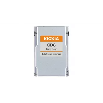2,5 tuuman SSD Kioxia CD8-R 1,92 TB PCIe 4.0 NVMe – 7200 MB/s luku, 3500 MB/s kirjoitus, MTBF 2,5 milj. h