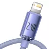 Baseus Crystal Shine -kaapeli USB–Lightning, 2,4A, 2m (violetti)