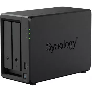 NAS-tallennuspalvelin SYNOLOGY DP320 pöytämalli R1600, 8 GB RAM, 16 TB, 2 paikkaa, HDD-tuki, RAID, musta
