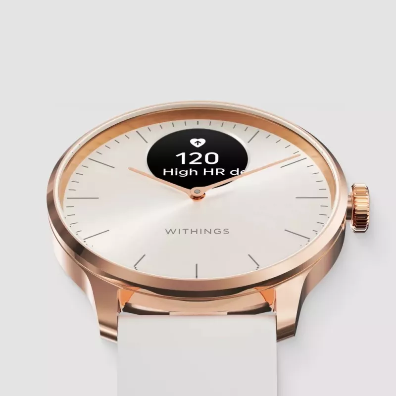 Hybridiälykello Withings ScanWatch Light Gold valkoinen