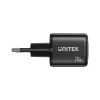 Seinälaaturi Unitek P1128ABK01-EU – 2-porttinen GaN USB‑C & USB‑A, yhteensä 20W, musta