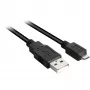 USB 2.0 kaapeli, USB-A uros > Micro-USB uros (musta, 2,0 metriä)