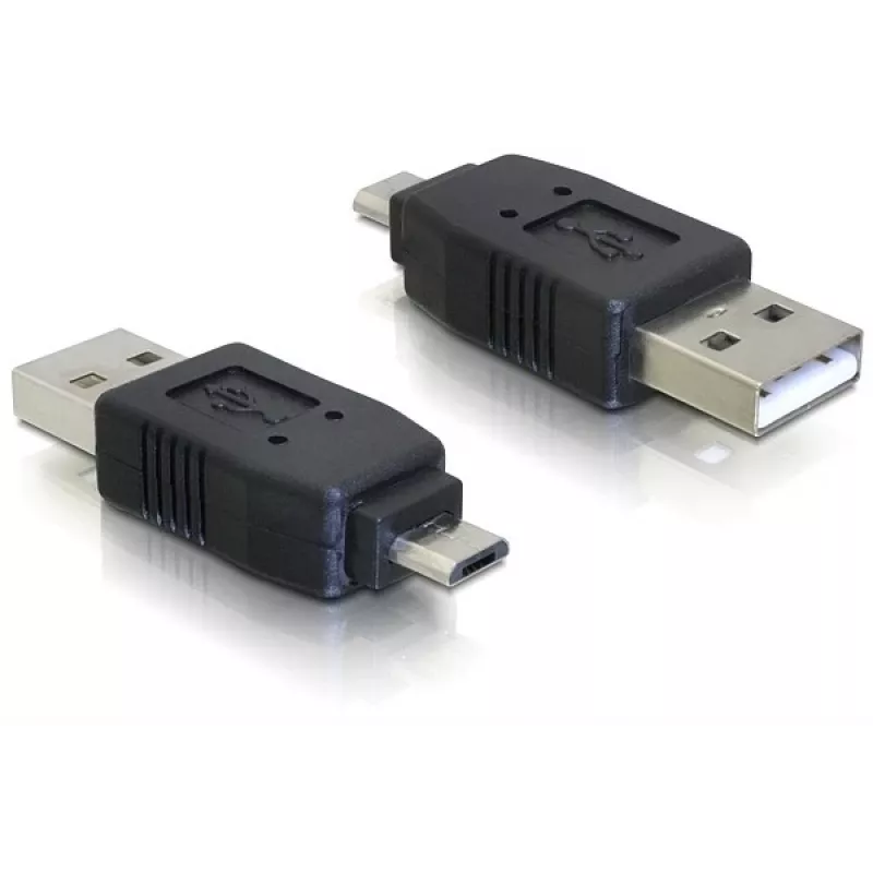 Sovitin USB Micro-B-uros - USB 2.0 A-uros DeLOCK 65036 musta