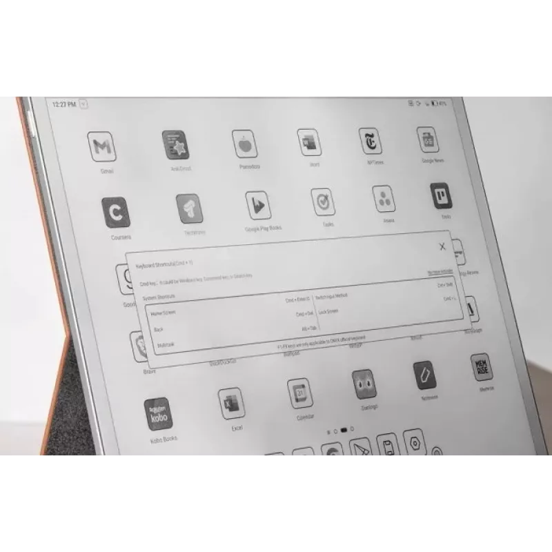 Näppäimistökotelo Onyx Boox Note Max ja Tab X C — ruskea suojakalvo integroidulla näppäimistöllä