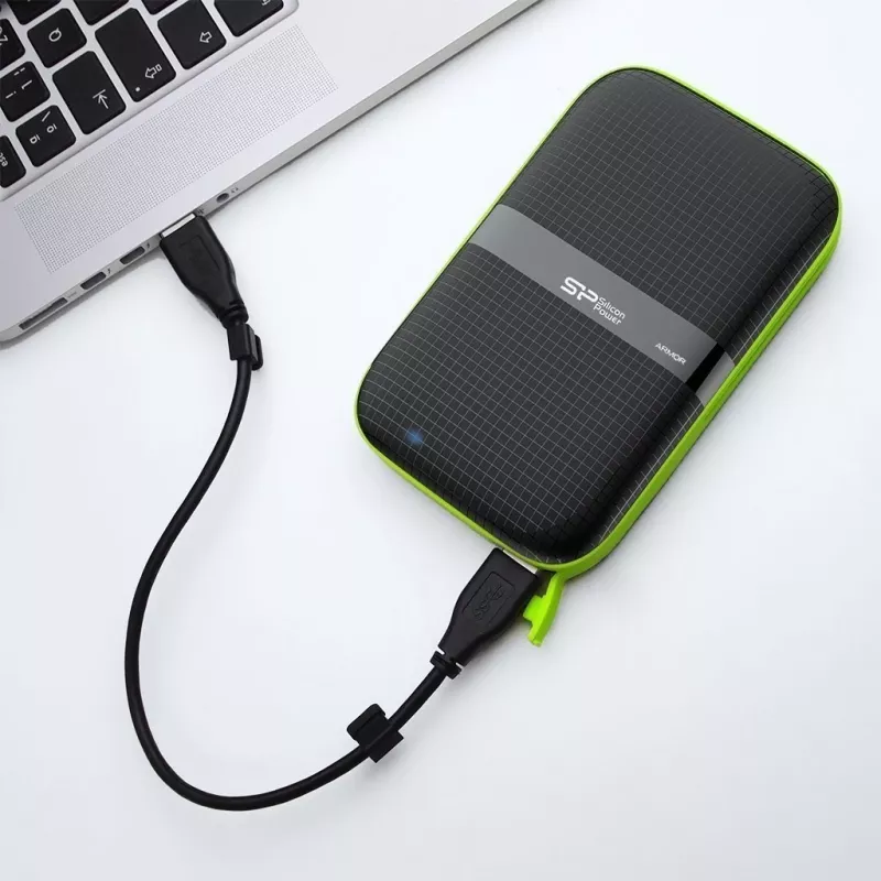 SILICON POWER Armor A60 - kiintolevy - 4TB - ulkoinen (kannettava) - 2.5 (6,4 cm) - USB3.0 - musta (SP040TBPHDA60S3K)