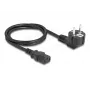 Virtajohto DELOCK CEE 7/7 (E+F) - IEC C13 90° kulma, 1 m, H05VV-F 3x1,00 mm², musta