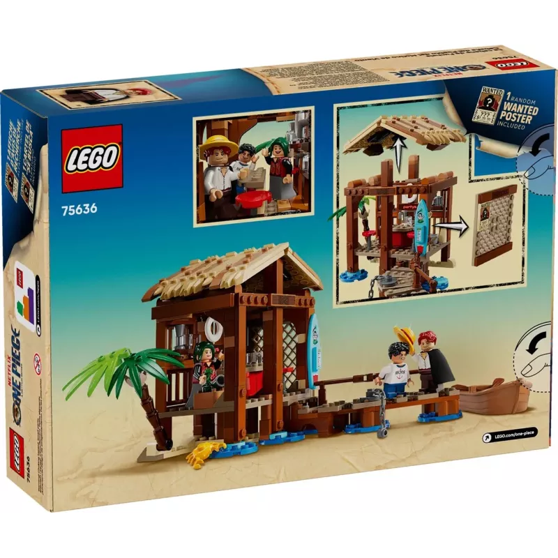 LEGO rakennussarja One Piece 75636 tuulimyläkylän mökki, 299 osaa, 3 minifiguuria, 8+ vuotta