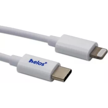 USB-C-Lightning-kaapeli helos 718011 – 1 m, valkoinen, tietojen synkronointi ja lataus