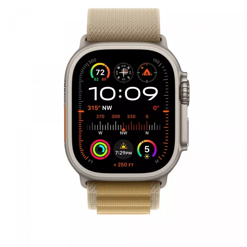 Ranneke Apple 49mm Tan Alpine Loop Large Natural Titanium Finish