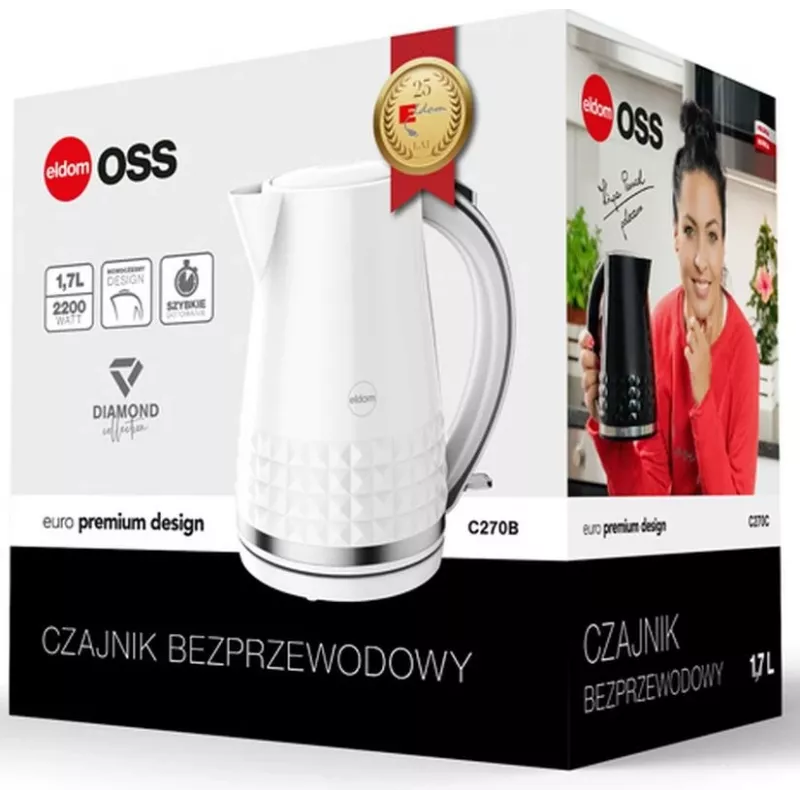 ELDOM C270B vedenkeitin 1,7 L 2150 W