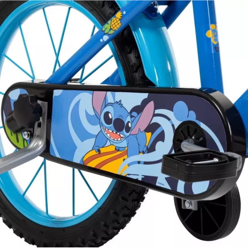 Lasten polkupyörä HUFFY Disney Stitch 16 inch apupyörillä, jalkajarru