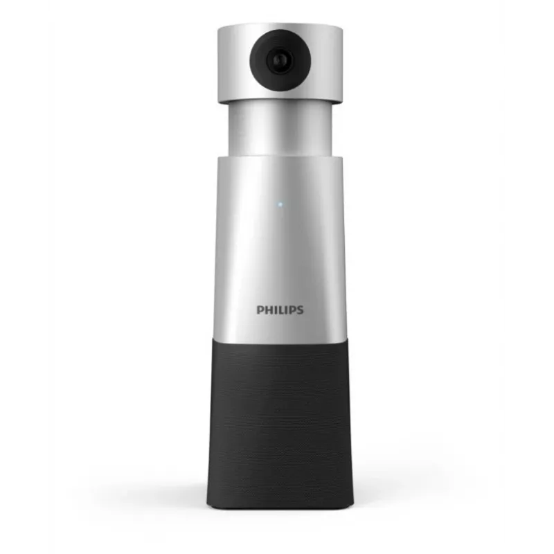 Philips PSE0550 SmartMeeting kannettava 4K-videoneuvottelukamera sisäänrakennetulla mikrofonilla, 30 kuvaa/s, USB, musta/hopea