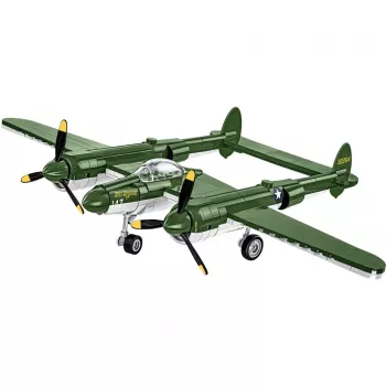 COBI Lockheed P-38 Lightning. Tuotetyyppi: rakennuspalikat, suositeltu vähimmäisikä: 7 vuotta, aihe: asevoimat, osien määrä: 332 kpl.