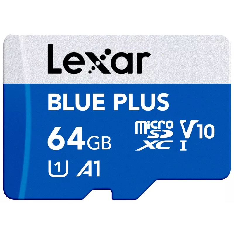 MicroSDXC-muistikortti Lexar BLUE PLUS 64 GB UHS-I 100 MB/s U1 V10 (sininen)
