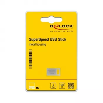 USB-muistitikku DeLOCK 128GB USB Type-A 3.2 Gen 1 metallikotelo