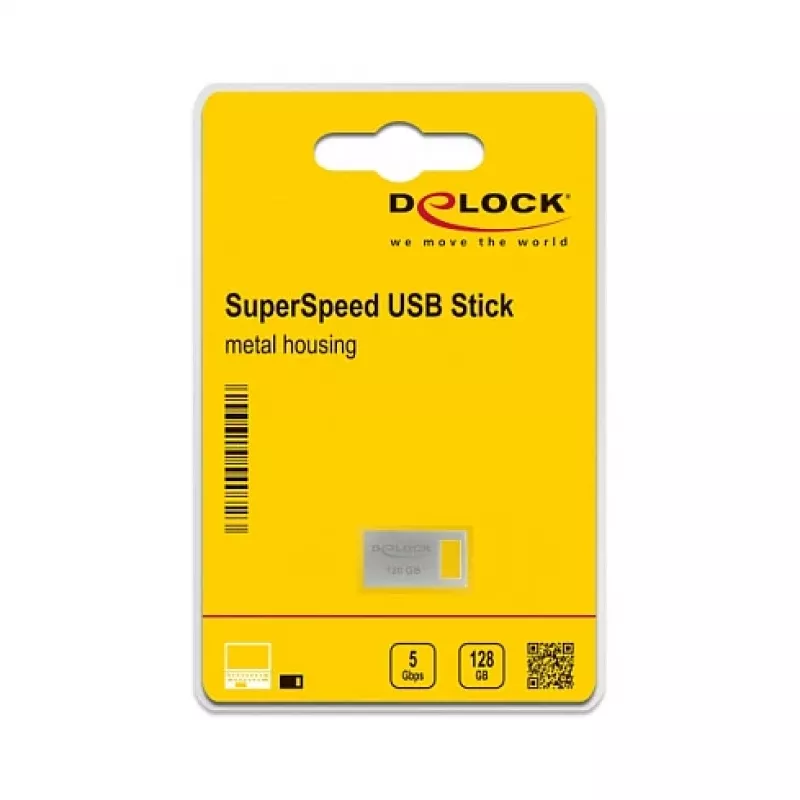 USB-muistitikku DeLOCK 128GB USB Type-A 3.2 Gen 1 metallikotelo