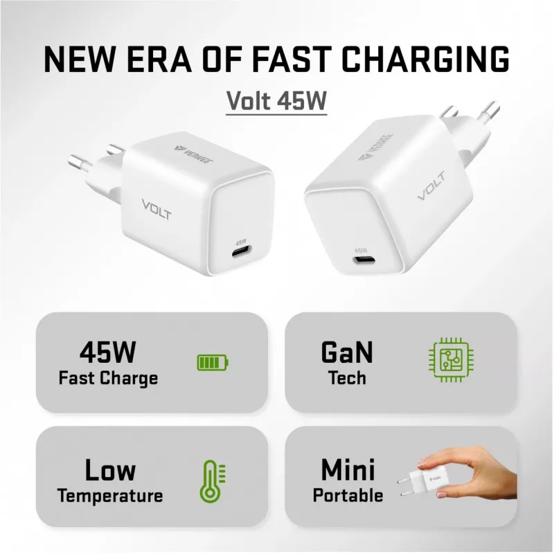 USB-C-laturi YENKEE G45 VOLT 45W Power Delivery 3.0, 3A lähtö