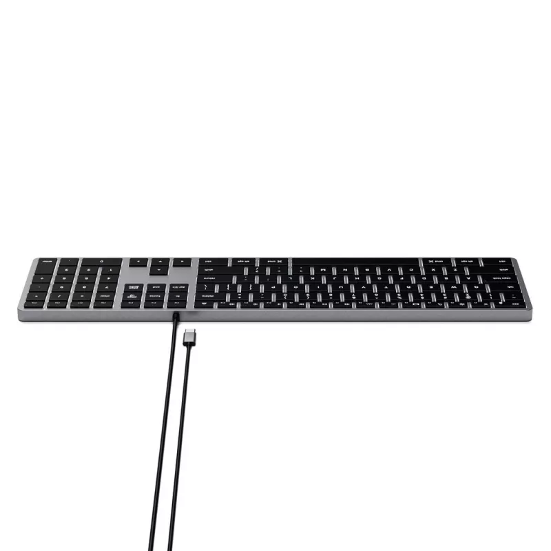 Satechi ohut W3 näppäimistö USB-C numeronäppäimistöllä (Space Gray)